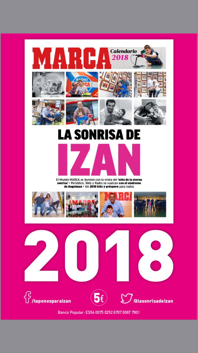 lasonrisadeizan's tweet photo. Ya están mis calendarios 2018! Gracias @RadioMARCA @marca con @Juan_Castro_10 @RobertoGomezOC @RodolfoDonofrio @laretratadora @yanelaclavo @pablogsacristan @aytoparla @gonzalomiro19 entre otros !5€ solidarios para poder seguir mejorando mi calidad de vida https://t.co/tbcqkMKfFI