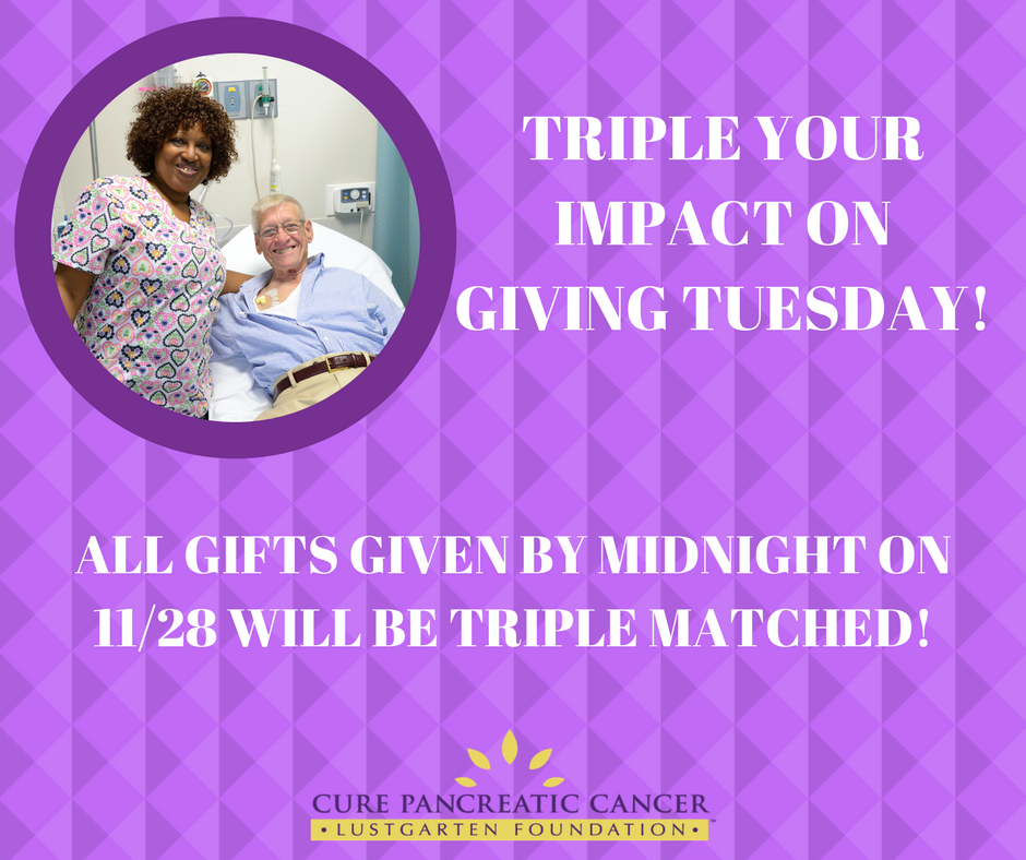lustgartenfdn's tweet photo. It's #GivingTuesday! Every gift given by midnight will receive a triple match! But don't stop there. Tag 5 friends & ask them to join you in supporting #PancreaticCancer research! We can change the odds of pancreatic cancer. Give a gift now: https://t.co/PGcRVd8DQQ #Tag5Challenge https://t.co/QvdzbeN5T3