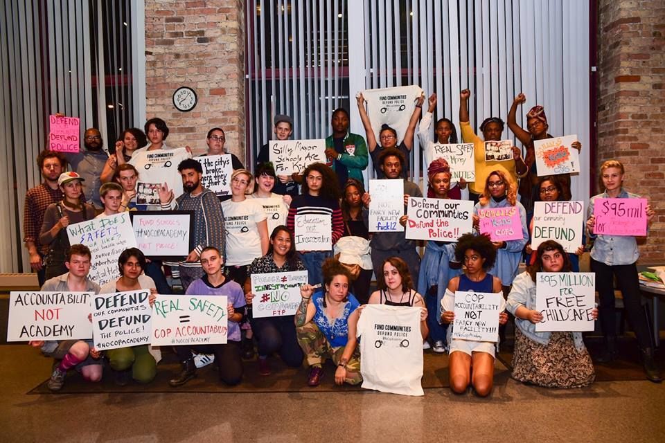 ForThePeopleChi's tweet photo. In the last two years, we've helped illuminate &amp; participated in FIVE campaigns: 

1. #ByeAnita
2. #ShutDownChi #FundSchoolsNotJails
3. #RememberRekia #DontPayDante #SaveCSU
4. #StopITOA
5. #NoCopAcademy 

Help us continue doing what we do! https://t.co/EDARuwOU09
#GivingTuesday https://t.co/hiryUiROgU
