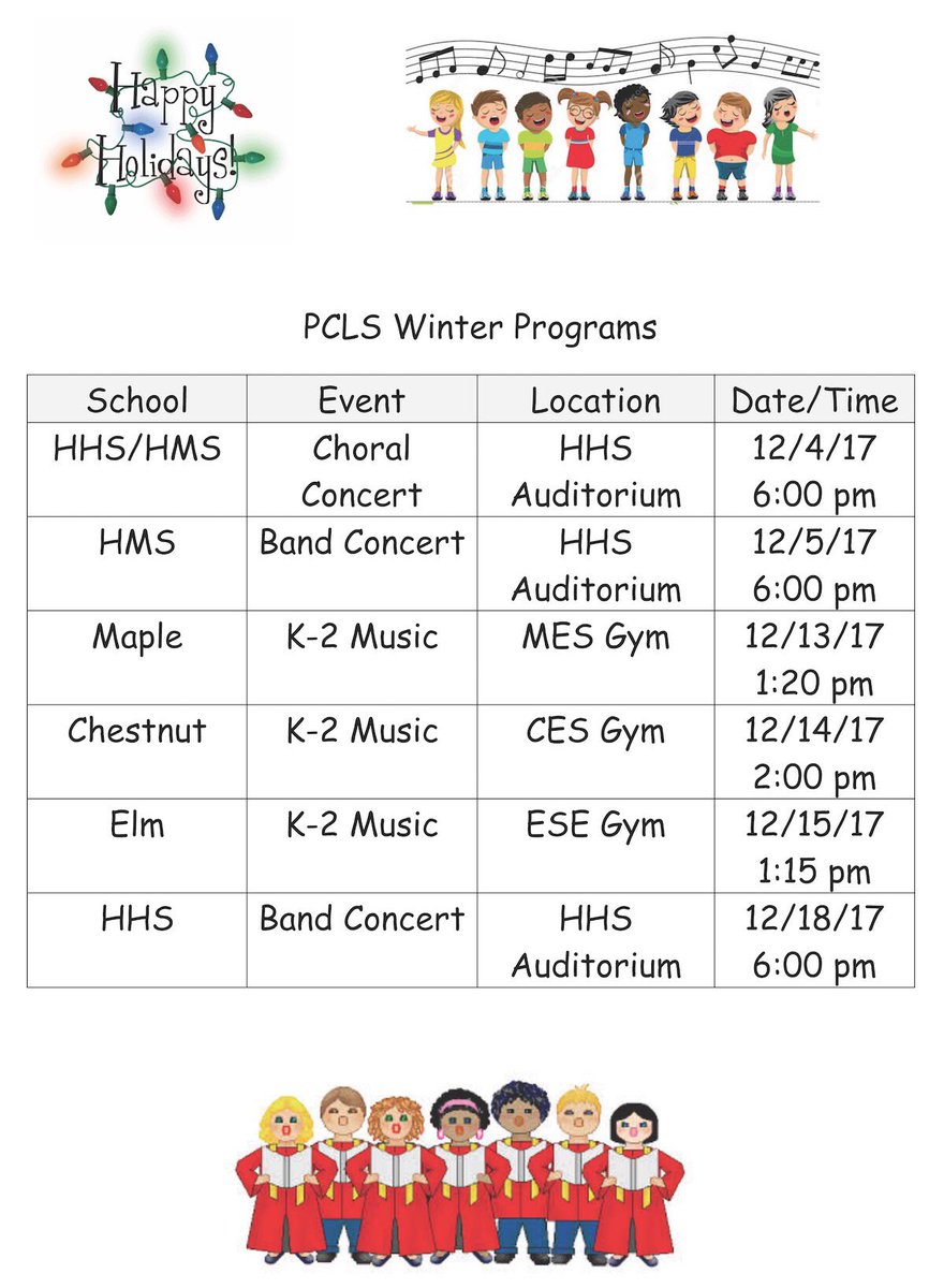 PCLSdistrict's tweet photo. ‘Tis the season to be jolly! Here’s the list for the PCLS Winter Programs. Which one will you be going to? 🎶🎅🏼⛄️🎄 https://t.co/WOMwcSduq8