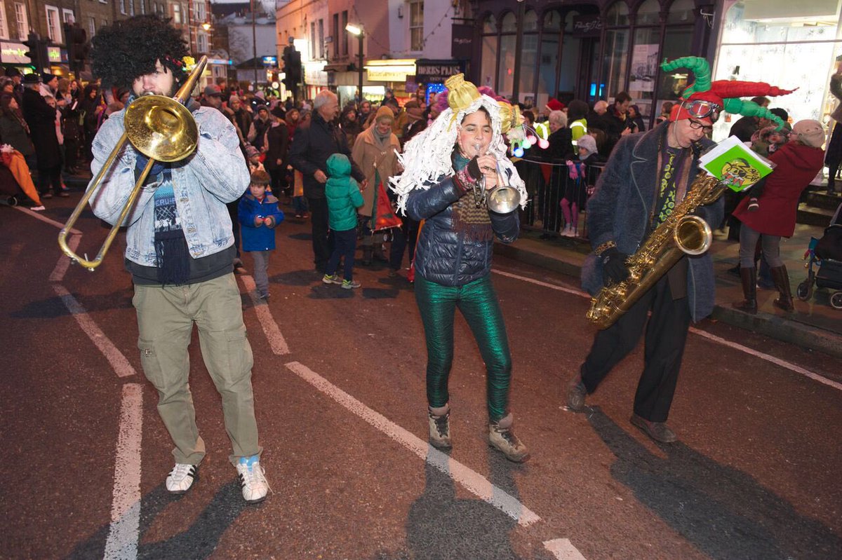Join in the lantern procession from 4.20pm on Saturday outside <a href="/BlackheathHalls/">Blackheath Halls</a> led by Big Smoke Brass <a href="/ConservatoireSE/">The Conservatoire</a> #festivevillage