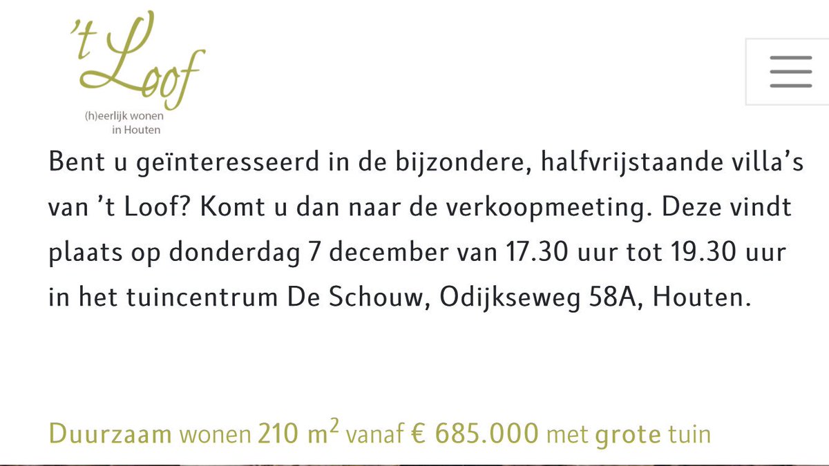 Woonvisie <a href="/gemhouten/">Gemeente Houten</a> was toch bouwen voor senioren, starters en verdichten? 

Bouwen op voormalige plek De Schouw: waanzinnig dure tweekappers! 

Alleen de energievoorziening is duurzaam maar kijk vooral niet naar de grondstoffen...
Eerlijk gezegd onbegrijpelijk van <a href="/Raadhouten/">Raad Houten</a>