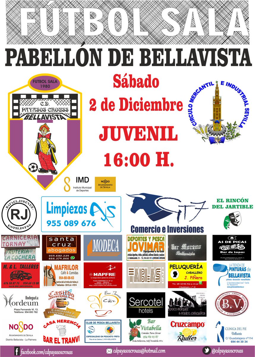 PayasosCrouss's tweet photo. HORARIOS | Este próximo sábado vuelve la competición federada a nuestro pabellón con dos partidos
A las 16:00 horas el #JuvenilPC recibe al @cmisevilla
A las 18:00 horas el #SeniorPC recibe al @Multisportfs el actual líder de la categoría.
Te esperamos!!
#FutbolSala
#Bellavista https://t.co/zjyfGcBMc9