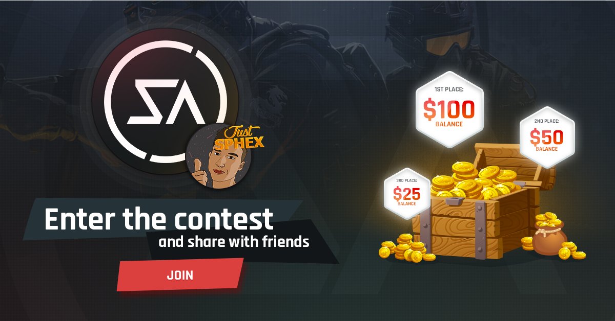 JustSphex's tweet photo. Don't miss it! Almost, only week left! 😱😱😱
#SkinArenaCS #CSGOgiveaway
All info, HERE ---> https://t.co/Du03qe2K3Z https://t.co/hB1cjkFHlp