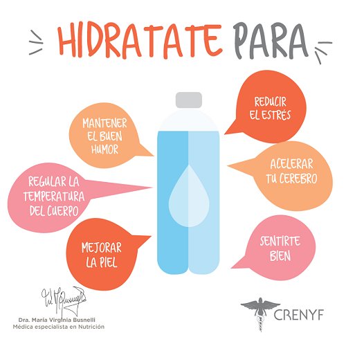 Crenyf's tweet photo. ¿Hoy tomaste tus 2 litros de agua diarios? Siempre es el momento para empezar a incorporar nuevos hábitos. #VirBusnelliTips #CRENYF #Nutrición https://t.co/L67gtedyaj
