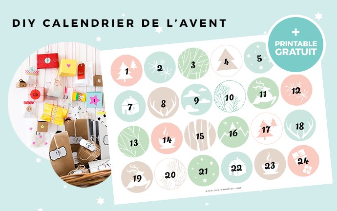 DIY Calendrier de l'Avent : plein d'idées de dernière minute + 1 Printable gratuit à télécharger  :) A découvrir sur le blog ==> ona-creation.com/fr/diy-calendr… #free #printable #Christmas #AdventCalendar #freebies #Noel