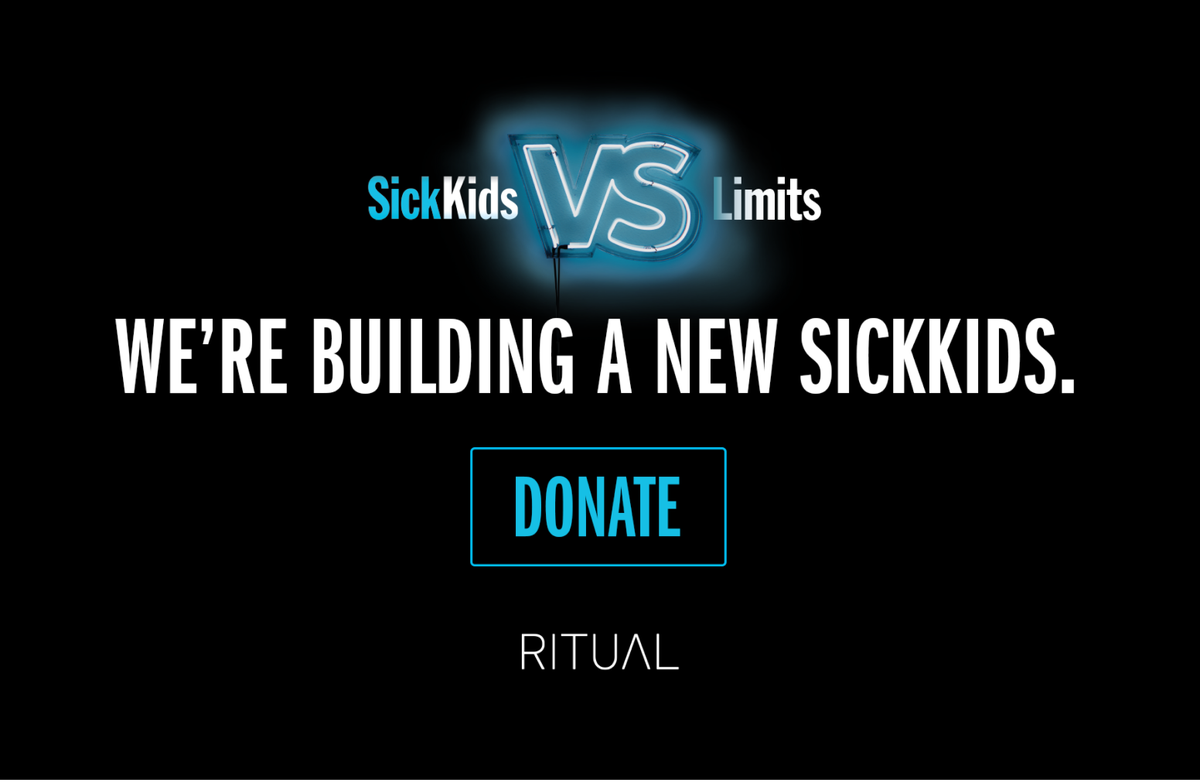ritual_co's tweet photo. Don't forget, you can still donate to the #SickKidsVS campaign through Ritual. Give a few dollars today and help unleash the full potential of @SickKids #GivingThursday #GivingTuesdayCA https://t.co/QpsY0hr2R7