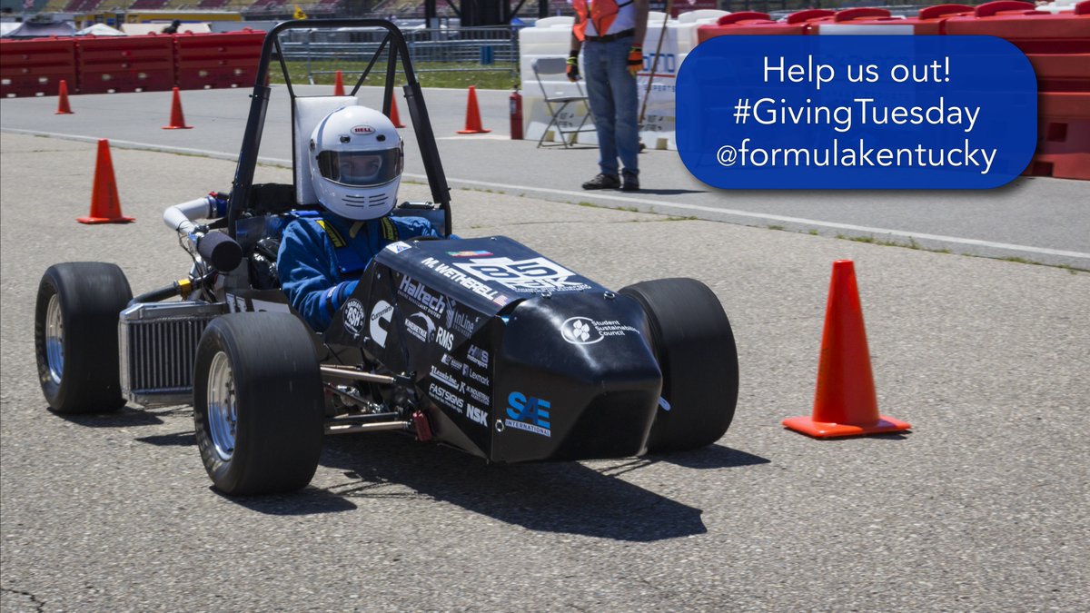formulakentucky's tweet photo. Want to help us keep building racecars? There's a few ways you can on #GivingTuesday! If you'd like to help us achieve our goals, you can donate through this link: https://t.co/1Jzw9Y9Lv9
or send us a message and we will get in touch with you. 
We really appreciate the support! https://t.co/aZjXD5L3UX