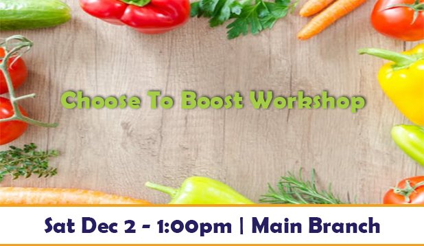 There are still spots available for the "Choose To Boost" healthy living workshop by <a href="/EternalSpringCA/">Eternal Springtime</a> - find out how your #family can create and plant #fruits and #vegetables plus how to make the most of your harvest through preserves! bit.ly/2hp6nQn #HealthyKidsAjax