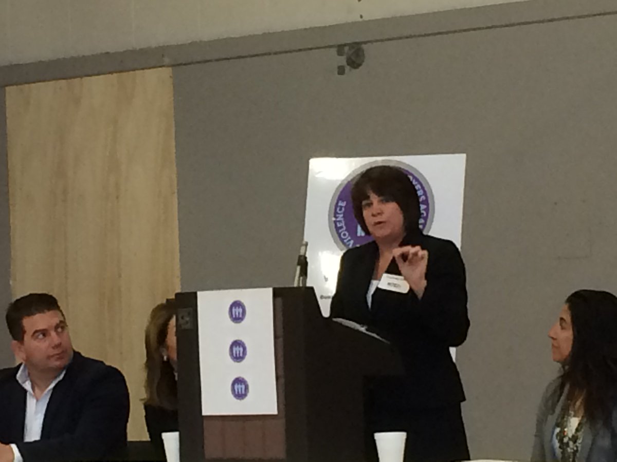 janedoe's tweet photo. Courtney Cahill, President Board of Directors #EADV & @MassLtGov Polito introduce #MoveToEndDVMA an exciting new partnership to support domestic violence survivors. Several JDI member programs in attendance to find out how this can bring needed resources to their communities. https://t.co/gBHpp1EO5M