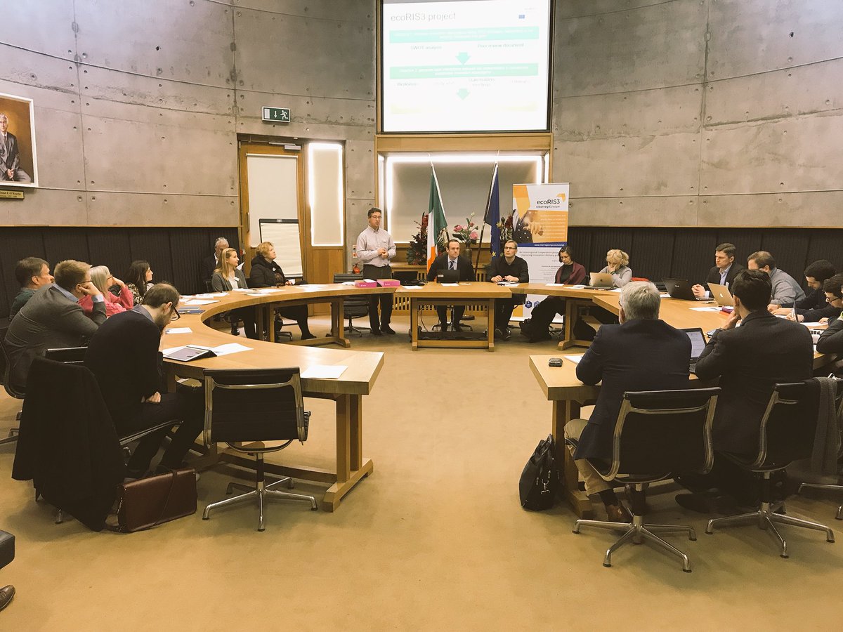 ecoris3project's tweet photo. All gathered up, ready to talk about some #goodpractice. @FomentoSS @VidzemesRegions @CIT_ie @CittaMetroTO @arcatl #kainuunEtuOy #SunriseValley #DEX.S.A #ecoRIS3 https://t.co/VQAVeri0J6