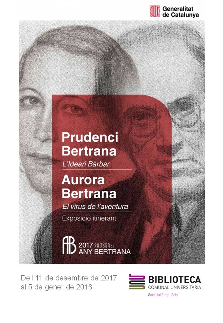 Exposició d’homenatge a Prudenci i Aurora Bertrana, de l'11/12 al 5/1 a la #Biblioteca Comunal Universitària uda.ad/blog/exposicio… #AnyBertrana #Andorra