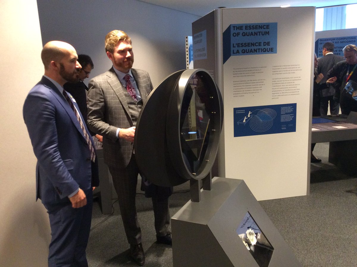 _QuantumTech's tweet photo. RT CanadaUE: Expo QuantumIQC de UWaterloo suscite bcp d'intérêt, et interaction, à #9EIS. Venez la découvrir! CdaUEST #QuantumPop https://t.co/A8ES88AWc4