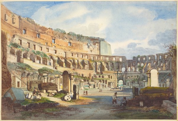 Deakin observed that the Colosseum formed a perfect microclimate for biodiversity: dry & warm on its south side, cool & damp in the north.Pink dianthus grew down in the galleries, while white anemones grew in the stands during Spring.