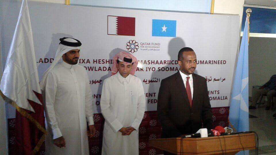 AmbGamal's tweet photo. Today I had the honor of signing a bilateral agreement on behalf of the FGS with the State of Qatar worth of $200M towards infrastructure, education and job creation projects. The projects will be implemented across the country. @MoPIED_Somalia https://t.co/FFt0fh5mb0