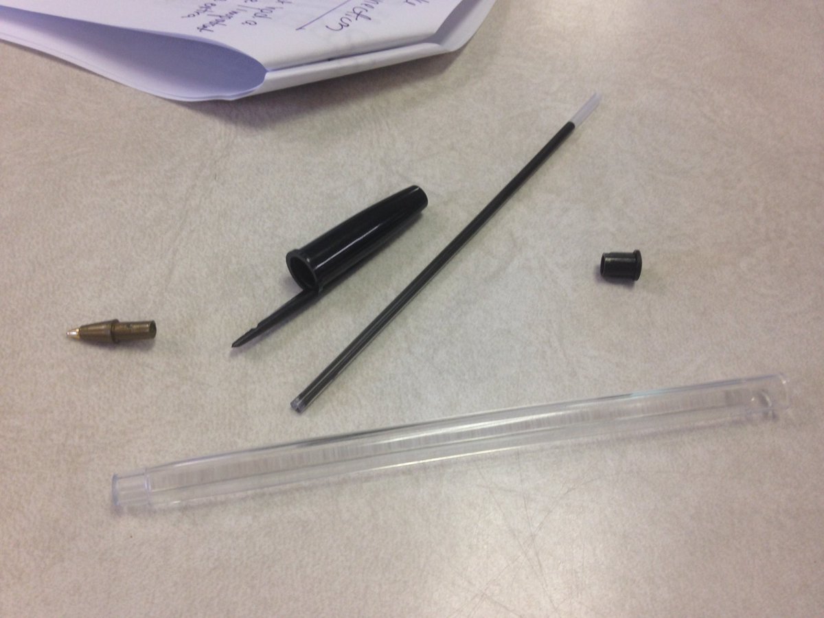 mollytessnear's tweet photo. Challenge just now: deconstruct a pen.
What'd we notice? Each part was geared toward the main purpose: to #write.
How can we use this idea of deconstruction to teach something in our classrooms?
#gcspd @srebeducation #literacy #LDC https://t.co/iNVEXXorpx