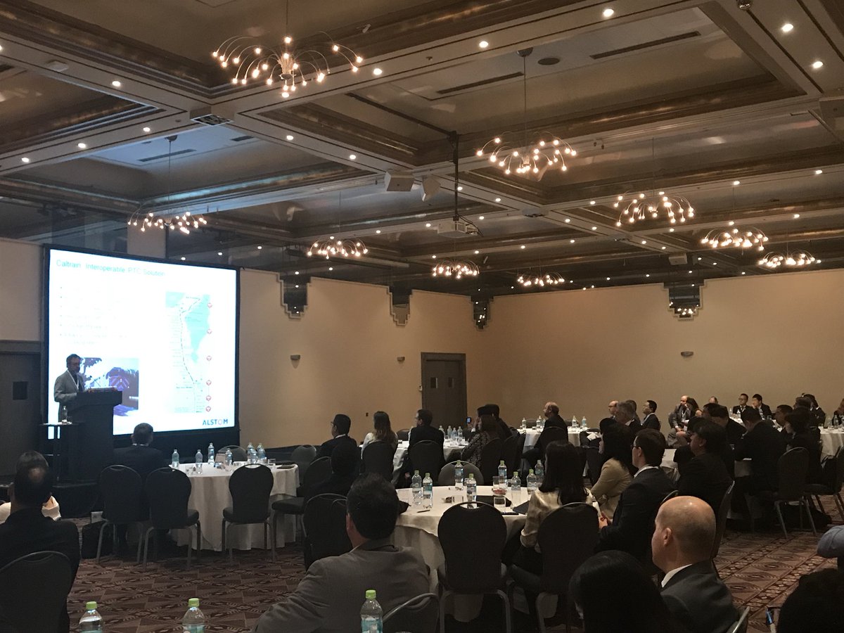 MetroAmericas's tweet photo. Denis Girault, Managing Director Latam South, &amp; Valentin Rodriguez Lopez, Director Signalling Solutions Latam, presenting some of the Alstom innovations which are being deployed to improve transport services in Latin America.

@Alstom #Rail2017 https://t.co/Q5qu46c8PJ