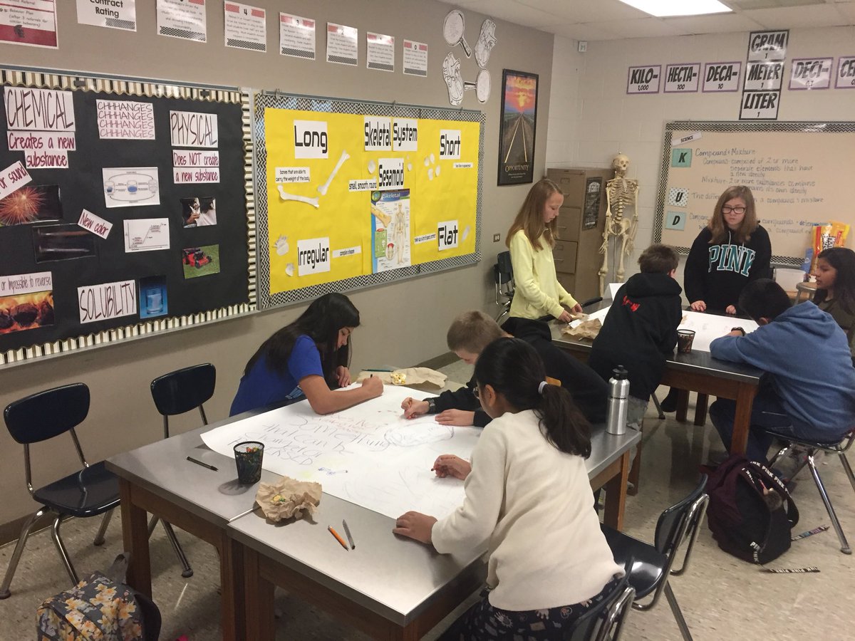 mrswhit30's tweet photo. Students participating in Cafe de Science to review for their test on Physical and Chemical Changes! https://t.co/k5ArEIoBgb