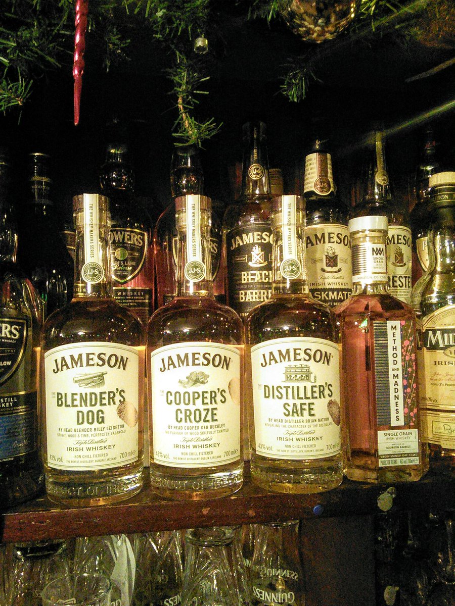 WhiskeyPundit's tweet photo. The @jamesonwhiskey  Makers Series are just three superb Whiskies showcasing the talents of individual craftsmen 
#makersseries 🍷
#blendersdog 🐾
#cooperscroze ↩
#distillerssafe 🗃
Picture taken in The @OldPunchbowl Pub Booterstown Dublin https://t.co/7YvCp46vDR