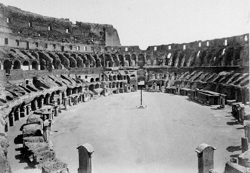 The new Italian government soon handed control of the Colosseum over to archaeologists, who set about removing the religious icons & clearing it of its greenery (this photo 1890).The Colosseum's days as a wild & overgrown place came to a close.
