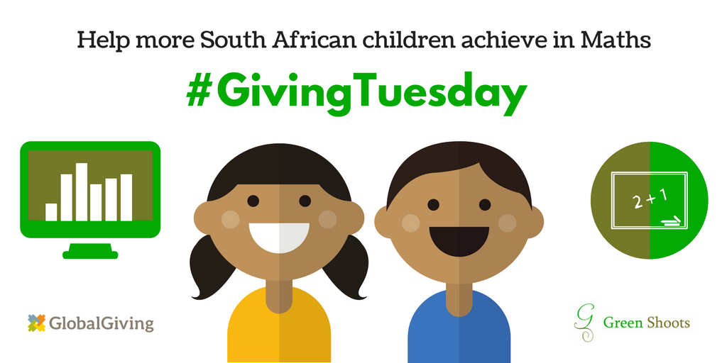 GreenShootsEdu's tweet photo. In South Africa only 35% of learners age 12-13 pass Maths. @GreenShootsEdu uses a per-child, online Maths program to promote learning &amp; to track children's progress. Your donation on #GivingTuesday will be matched by @GlobalGiving. Donate here: https://t.co/XOYfw9vd04  #ThankYou https://t.co/SEbl2enQrQ
