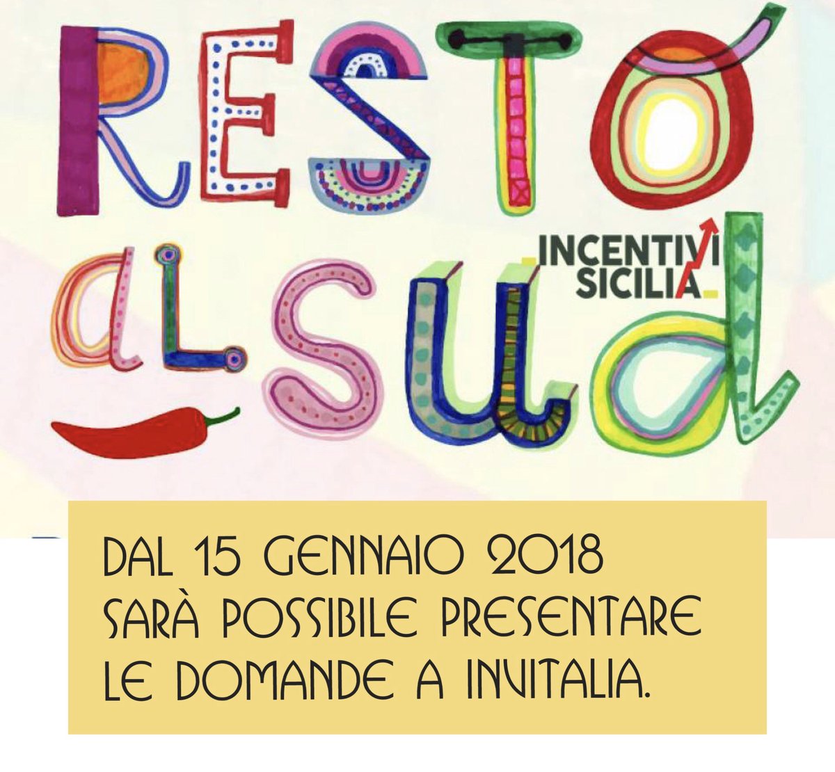 CastronovoClaud's tweet photo. Nuovi incentivi sembrano giungere all’orizzonte per incoraggiare la costituzione di nuove imprese nelle Regioni meno sviluppate come la Sicilia. Credo che il nuovo progetto “Resto al Sud” sia un ottima opportunità per i giovani imprenditori. 

#restoalsud #sicilia https://t.co/DWM3vO95yx