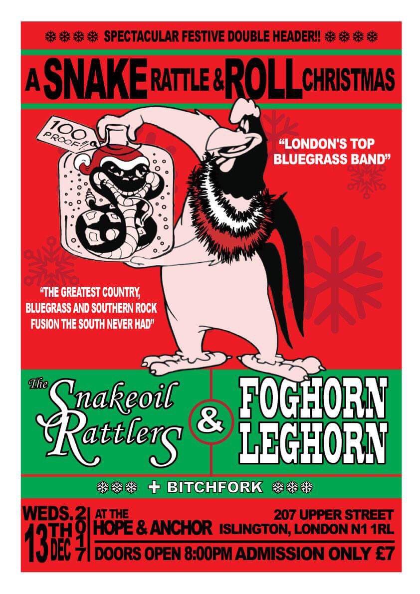 Hyattesque's tweet photo. Thee annual Xmas cracker @snakeoilrattler @TheHopeLiveN1 w Foghorn Leghorn &amp; #BITCHFORK feat @delilablack &amp; me https://t.co/QF27sAAC5u