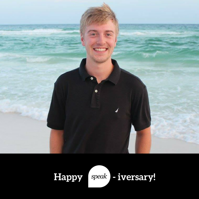 speakcreative's tweet photo. Whether he's cheering on his Vols, debating the use of the Oxford Comma, or helping clients create engaging social media campaigns, Cody is always a ray of light to our team. Thanks for a full year of your positive attitude, hard work, and dedication to making Speak great! https://t.co/ghnGMoEKwO