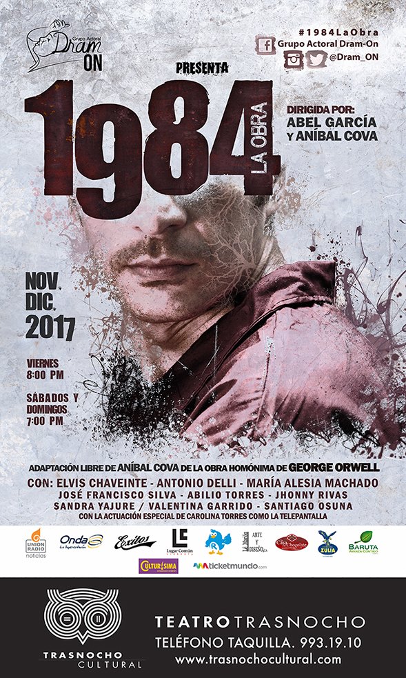 culturisima2000's tweet photo. #CulturísimaRecomienda #1984LaObra Prod. @Dram_ON Despidiendo la 2DA. TEMPORADA sigue moviendo taquilla teatral los Sáb/Dom 7:00pm @trasnochocult ¡Te esperamos junto a la telepantalla! https://t.co/UwTWAd6rtb