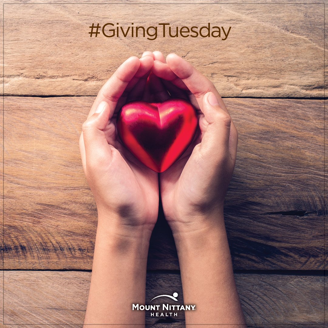 MountNittany's tweet photo. On this #GivingTuesday, consider making a gift to Mount Nittany Health Foundation to advance the healthcare in our region. Gifts of all sizes assist Mount Nittany Health Foundation in supporting Mount Nittany Health’s mission to make people healthier. https://t.co/RJ6ueMMXEp https://t.co/j4AUijVvag