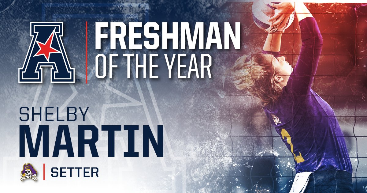American Volleyball (@american_vball) on Twitter photo 🏆 Congrats to <a href="/ECUVB/">East Carolina Volleyball</a>'s Shelby Martin for being named Freshman of the Year!!!
#AmericanVB
📝➡️bit.ly/2jsSFsI 🏆 Congrats to <a href="/ECUVB/">East Carolina Volleyball</a>'s Shelby Martin for being named Freshman of the Year!!!
#AmericanVB
📝➡️bit.ly/2jsSFsI