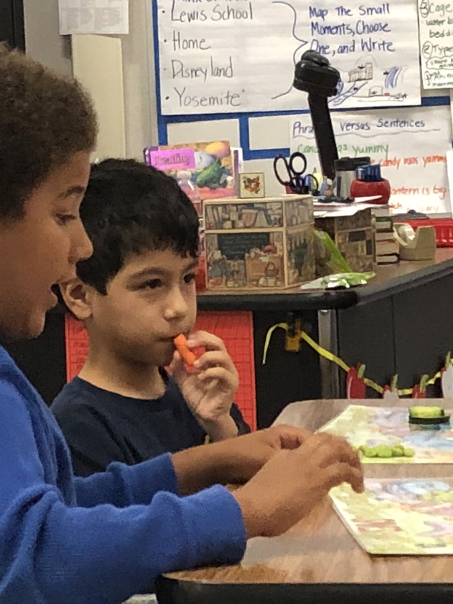 LewisAllStars's tweet photo. All Stars had the opportunity to try fruits and vegetables while interacting and answering questions about a story. #DUSD #lewisallstars #makeeatingfun https://t.co/HlMvIDx1i5