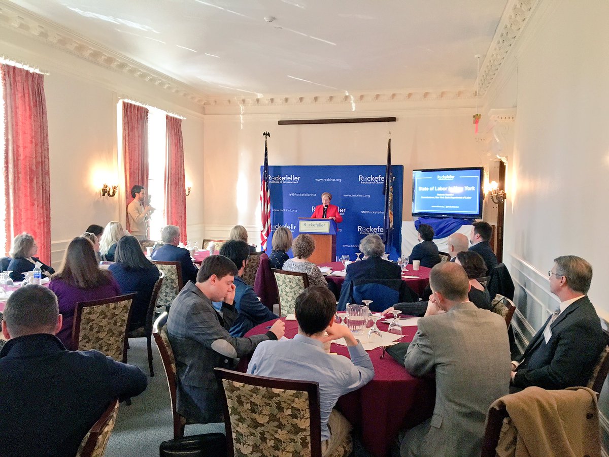NYSDOLCommish's tweet photo. Thrilled to be discussing the state of labor in NY today at the @RockefellerInst! #NYLaborWorks https://t.co/uYXBwwGLun