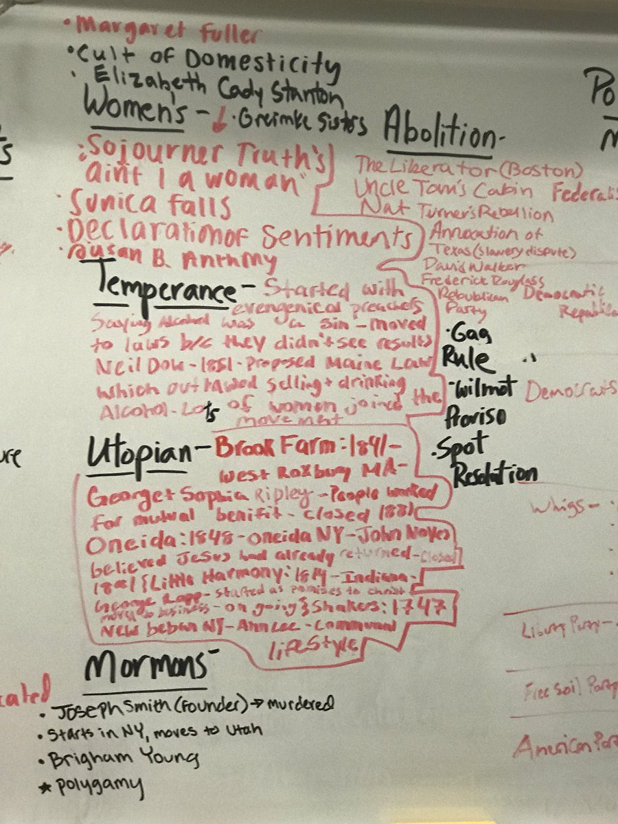 Yergs4America's tweet photo. Review Topics for tomorrow’s test. Period 4, Part B. #industrialrevolution #politicalparties #reformmovements #geography https://t.co/CL5Q5Xxoq8