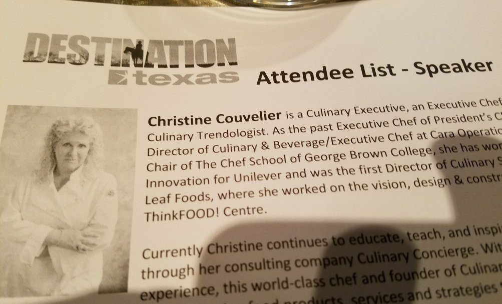 StewarAlice's tweet photo. #destinationTX - foodies, look up Christine Couvelier. https://t.co/9IQgEEoTcK