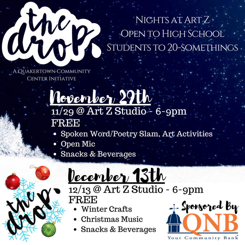 TheDrop_MAF's tweet photo. High School Students to 20 Somethings: Come out to ArtZ Studio TOMORROW from 6-9 for THE DROP - A free place to chill, and to share and appreciate talent in a coffeehouse setting. 
@ArtZtweets @Quakertown_Boro @QTown_News @quakertownalive
#community #qtown #quakertown https://t.co/wfJtaGPA2T