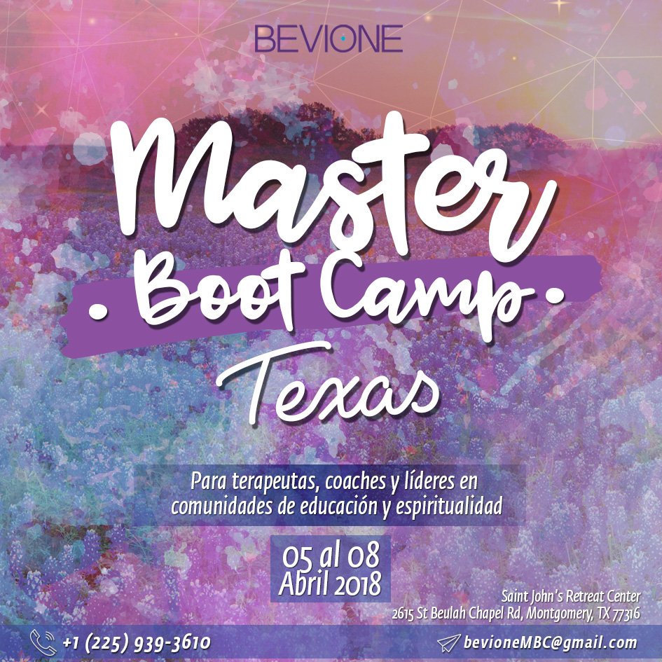 JulioBevione's tweet photo. #MasterBootCamp en Abril 2018 #Texas, 4 días de entrenamiento para terapeutas, coaches y líderes. Más Información: https://t.co/QhJ1CKaQHu https://t.co/NgKJRnIMyY