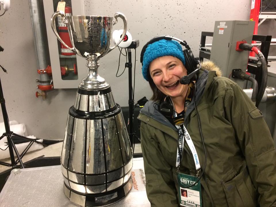 Snowy, fun day with the production team @PRP_Inc  on Sunday. #GreyCup Love my job!
