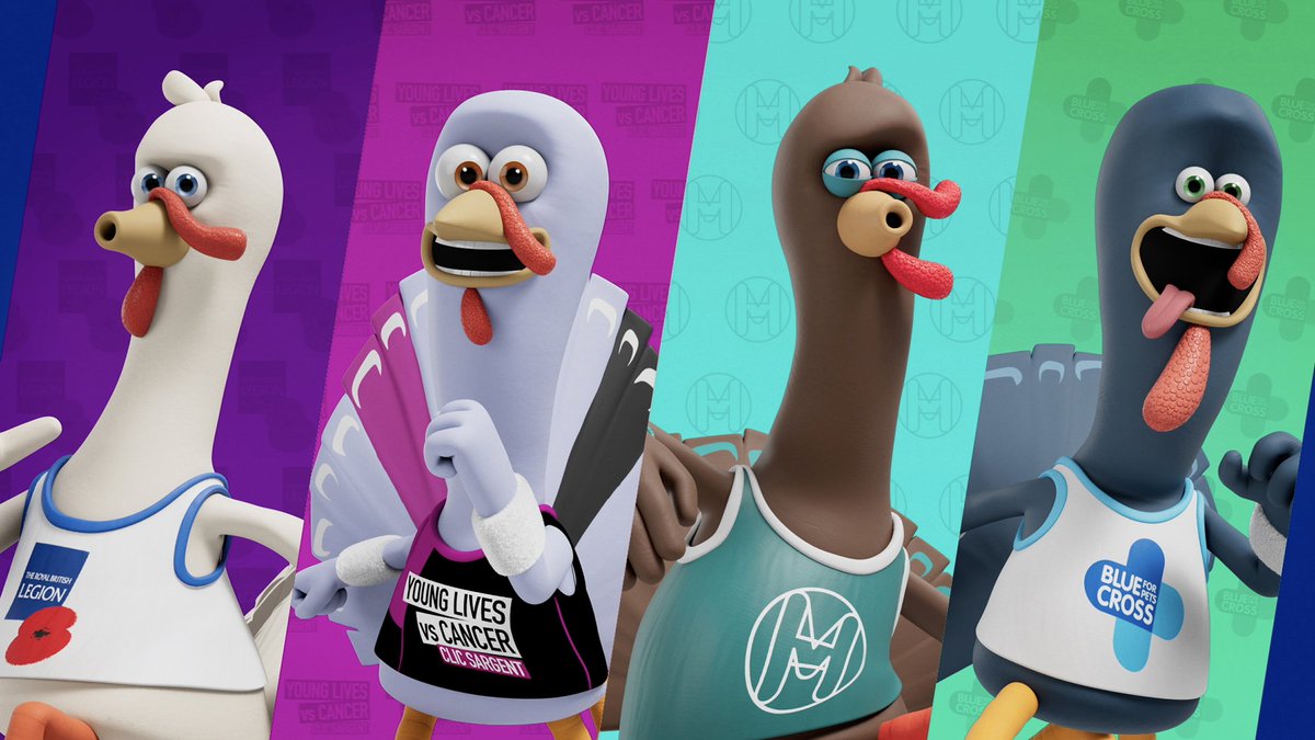 aardman's tweet photo. It's #GivingTuesday and the Turkeys are off! We’ve created 8 turkeys to represent 8 wonderful charities in an innovative festive campaign by @PayPalUK @LondonCPB and @Channel4 that encourages people to donate more to good causes this Christmas. https://t.co/n9gQRZLpdM #TurkeyDash https://t.co/8nGfCr7Np8