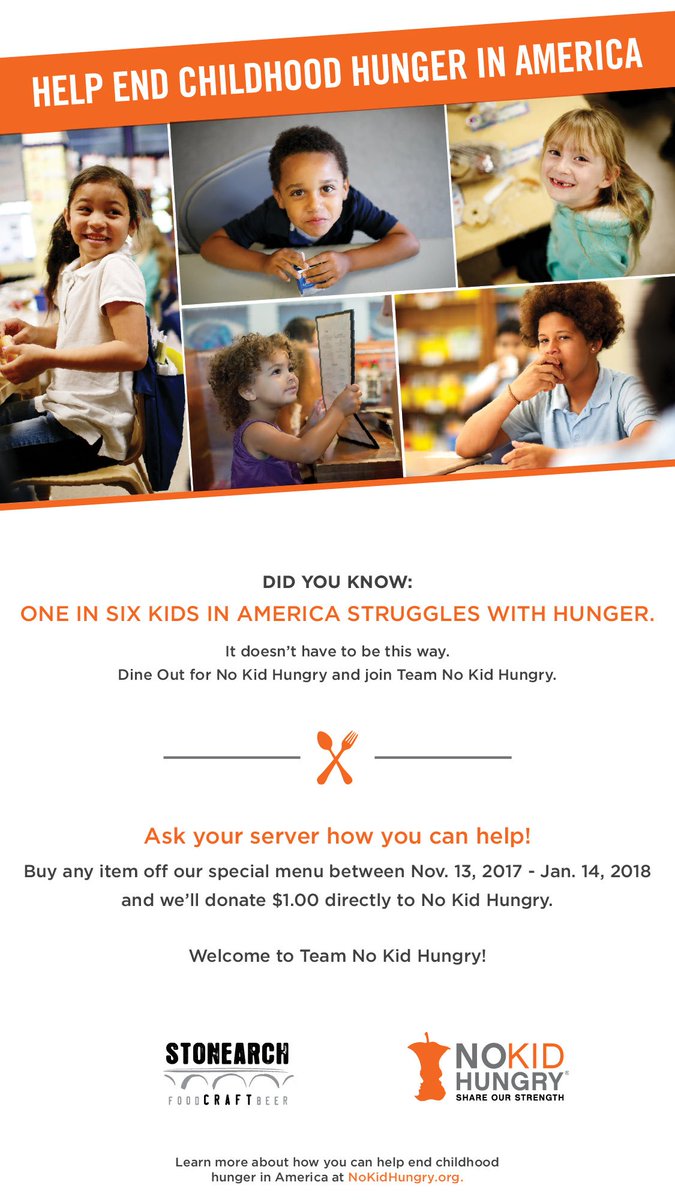 StoneArchMSP's tweet photo. This #GivingTuesday we make it easy when traveling via @mspairport by selecting any of our specialty No Kid Hungry menu items! #NoKidHungry https://t.co/FZuw2oUklT