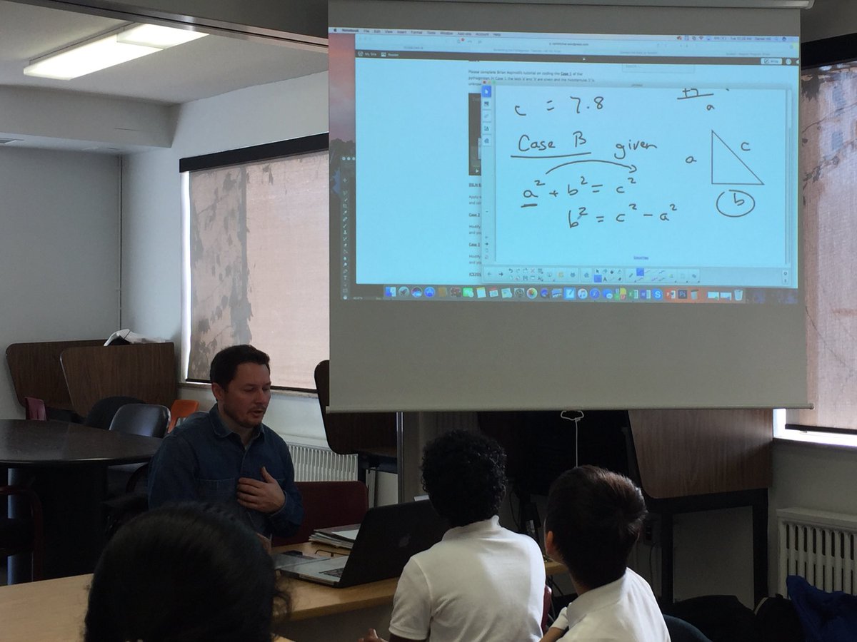 Coding w/ <a href="/Mr_Hill_Tcher/">daniel hill</a> for the SSLN at Neil. Learning how to #code w/ Pythagoras’ theory.
