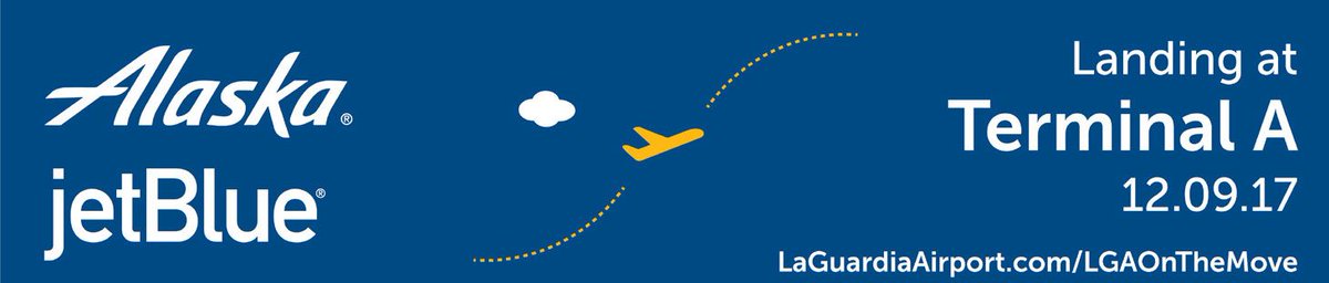 jolberding's tweet photo. On Dec 9th, JetBlue and Alaska Airlines are changing terminals at #LaGuardia Airport to Terminal A.  Use Exit 5 from the Grand Central Parkway &amp; follow signs to your terminal. https://t.co/k9SkokJwmB