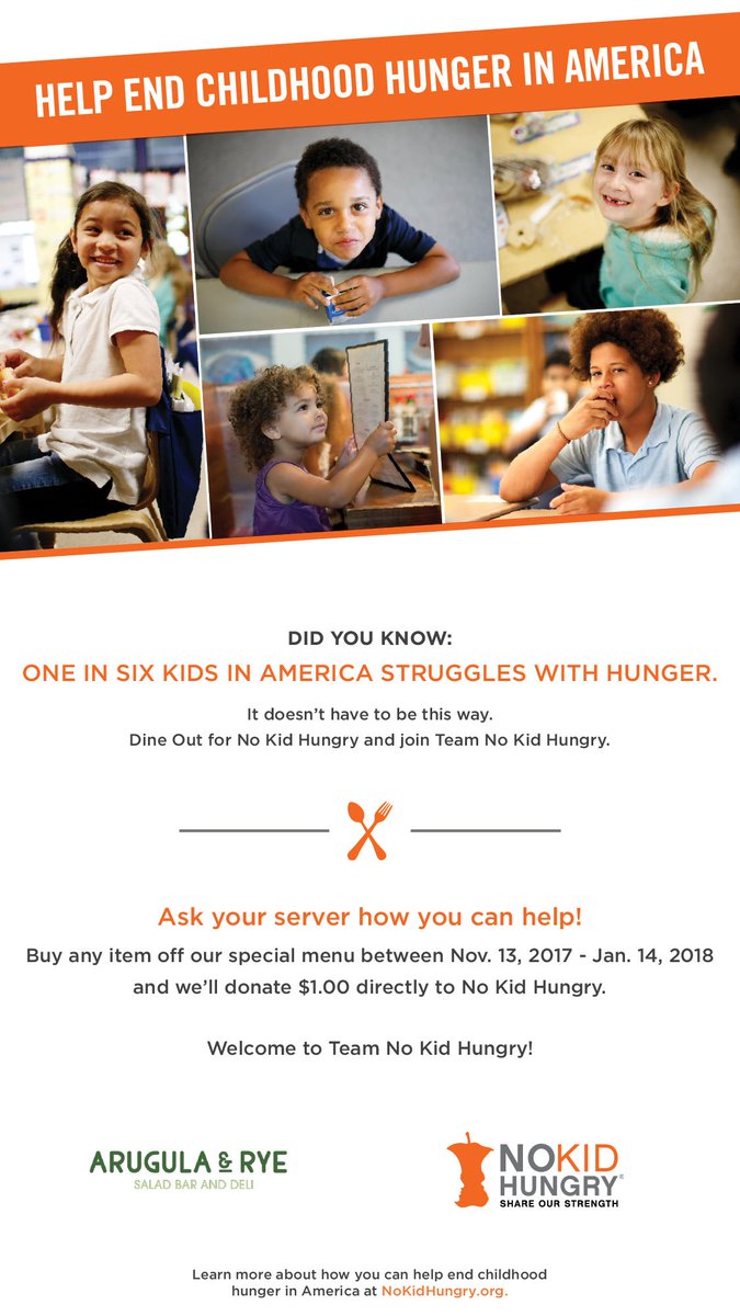 ArugulaRye's tweet photo. This #GivingTuesday we make it easy when traveling via @dsmairport by selecting any of our specialty No Kid Hungry menu items! #NoKidHungry https://t.co/IuLka60wk0