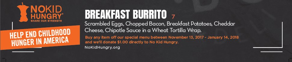 Berk_Chesters's tweet photo. This #GivingTuesday we make it easy when traveling via @dsmairport by selecting any of our specialty No Kid Hungry menu items! #NoKidHungry https://t.co/Va8vkc4yCA