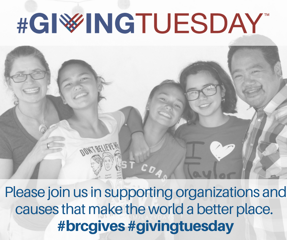If you are a #GivingTuesday kind of person, please join our family in supporting organizations and causes that we feel are living love, fighting for justice, and changing the world for the better. Tag your #GivingTuesday2017 tweet with #BRCgives for a possible RT. Peace all!