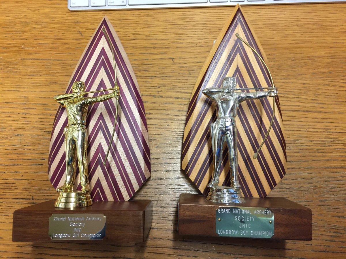 New trophy for the <a href="/archerygb/">Archery GB</a> JNIC girls longbow champion made.  Thanks to Sam Kellett for returning the boys trophy early to copy.