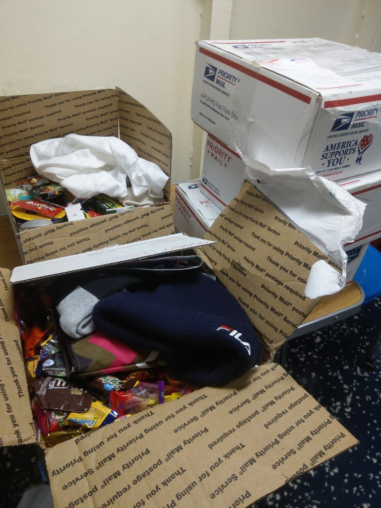 IBEW103's tweet image. Care packages that were packed up by #Local103 and volunteers on #VeteransDay are beginning to make their arrival all around the world. From Egypt to Japan, Soldiers abroad are given a taste of home.