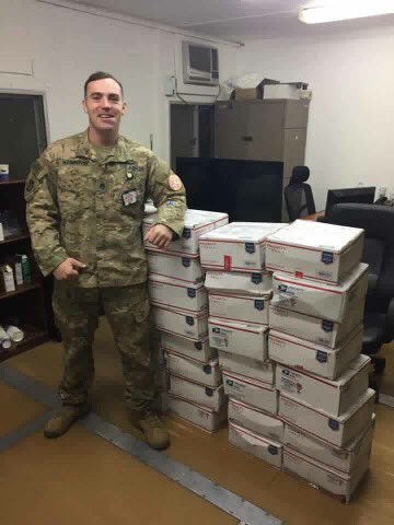 IBEW103's tweet image. Care packages that were packed up by #Local103 and volunteers on #VeteransDay are beginning to make their arrival all around the world. From Egypt to Japan, Soldiers abroad are given a taste of home.
