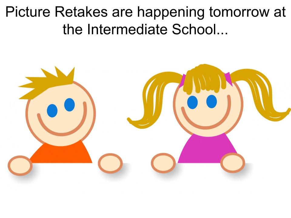 EustaceIS's tweet photo. If your child is new to Eustace Intermediate or missed picture day, picture retakes are tomorrow, Wed the 29th, at the Intermediate School. #eiswhereweirdworks #pictureday https://t.co/g4AK6VUy94