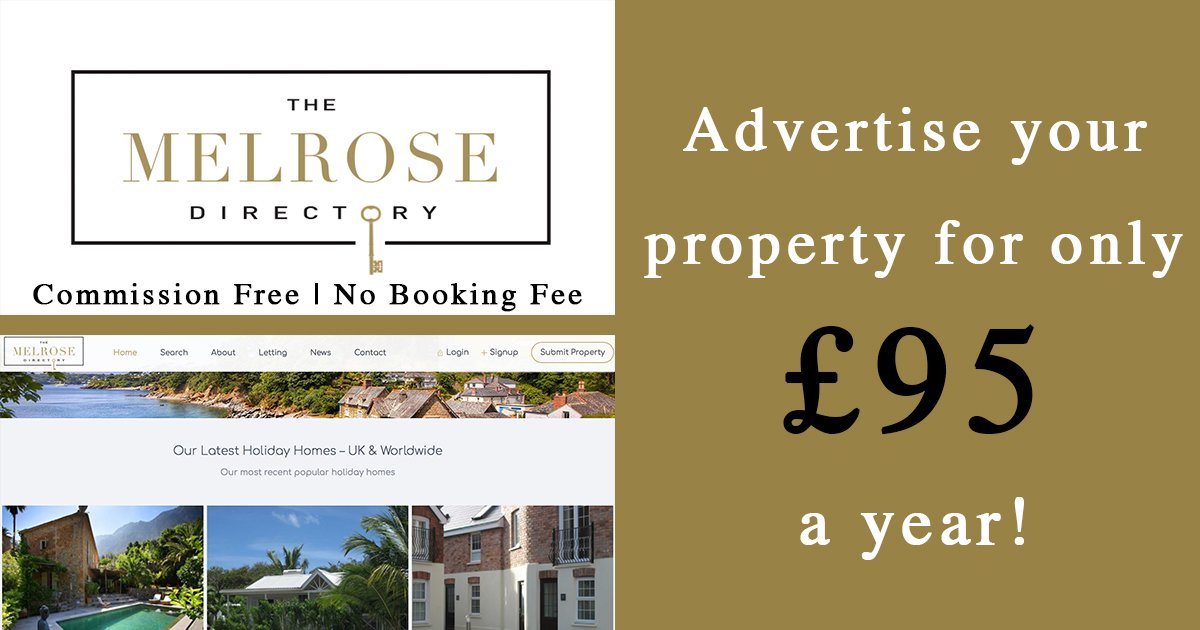 Melrose_Direct's tweet photo. Did you know you can advertise your property on our website for as little as £95 a year? 🏘️ Click here for more information: https://t.co/YUYTuiPbMF

#HolidayHomes #TravelTuesday #Advertising #HolidaysAreComing https://t.co/paM6VmCRH6